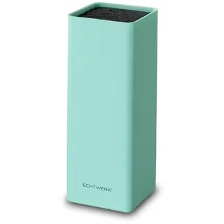 Echtwerk Universal-Messerblock Square, Messerhalter, Küchenmesser-Organizer, praktischer Messerständer, platzsparende Messeraufbewahrung mit Borsteneinsatz, flexibel bestückbar, hellblau,