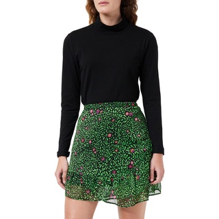 VERO MODA Damen VMCAROLINA KAS HW Mini Skirt WVN GA Minirock, Black/AOP:Carolina, S