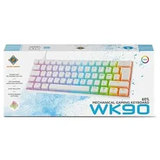 Deltaco Mech 60% Keyboard Pudding Keycaps Hot swap RGB - Gaming Tastaturen - Weiss