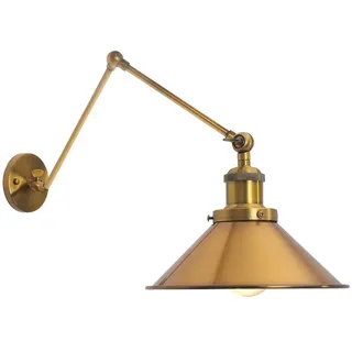 LED Wandleuchte Innen mit Verstellbare Schwenkarm,Vintage Industrie Wandlampe Innen,Metall Nachttisch Wand Lampe Leselampe für Wohnzimmer Schlafzimmer Korridor Dekoration Beleuchtung,Wandleuchte Gold
