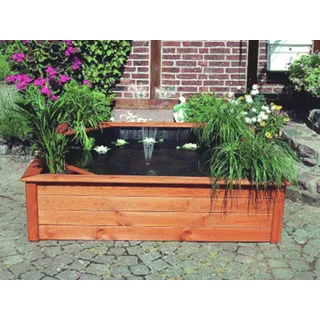 Promadino Hochteich mit 4 Pflanzzonen inkl. Pumpe (LxBxH) 146 x 146 x 40 cm