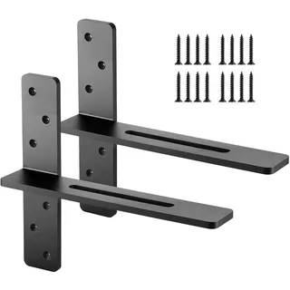 VEVOR Regalhalterungen, 2 Stück, Regalträger Tragkraft 90 kg, 355,6x73,5x304,8 mm, Schwerlast Regalhalter aus Stahl für Regale, schwimmende Halterungsbeschläge für Arbeitsplatten mit Schrauben