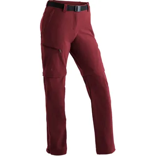 Outdoorhose MAIER SPORTS "Nata", Damen, Gr. 44, Normalgrößen, rot (weinrot), 90% Polyamid, 10% Elasthan, Hosen Outdoorhose, Damen Zip-Off Wanderhose, atmungsaktive Trekkinghose, Regular Fit