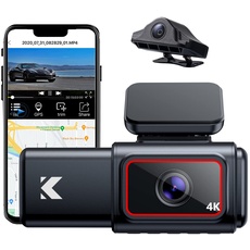 Bild D6 3 Lens 4K Dashcam Kamera Auto mit WiFi GPS - 4K Dash Cam Vorne, 2K+2K+1080P Vorne Hinten und Innen, Infrarot Nachtsicht, 24/7 Parkmodus, Daueraufnahme, Max 256GB