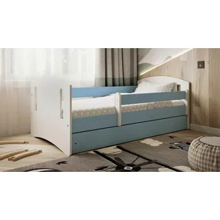MID.YOU Kinderbett CLASSIC 80 x 160 cm Birke blau/weiß
