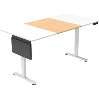 Home Deluxe höhenverstellbarer Schreibtisch I Ergonomisches Design in Weiß/Holz, 120 x 60 cm für Homeoffice und Büro - Weiß