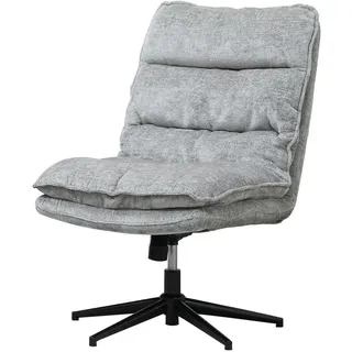 Homcom Bürostuhl Ohne Armlehnen Gepolsterter Schreibtischstuhl mit Breiter Polster , Grau , Metall , Füllung: Polyester,Polyester , 63.5x102x81 cm , Büromöbel, Bürostühle, Drehstühle