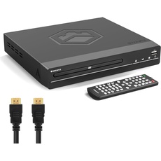 HDMI DVD Player für TV | Kompakt DVD Spieler mit USB, CD & MP3 Wiedergabe | 1080P Region Frei DVD-Spieler für Fernseher | HDMI Kabel, RCA Kabel & Fernsteuerung Inklusive | OAKCASTLE DVD100