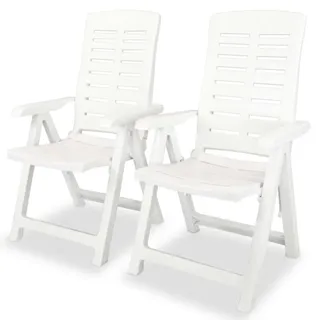 vidaXL Verstellbare Gartenstühle 45 x 45 x 63 cm weiß 2 St.