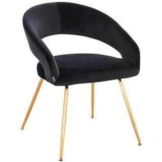 Home Deluxe Esszimmerstuhl Samt Schwarz LYRIC 1 Stück - versch. Ausführungen