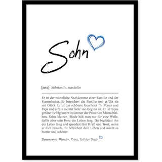 wirmachendeinekarte Definition:, DIN A4 (21x30 cm), Poster für Wohnzimmer, Schlafzimmer, Küche, Esszimmer, Wandbild Geschenk Wanddeko - ohne Rahmen (Sohn, DIN A4)