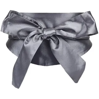Blausky 1 Stück Damen Kleid Schärpe,Brautgürtel Satin Taillengürtel mit Groß Schleife Gürtel zum Schnüren Klassische Retro Schleife Waist Belt Breiter Wickelgürtel für Party Halloween,Silbergrau