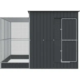 vidaXL Voliere mit Erweiterung Silber 290 x 303 x 216 cm Stahl - Silber