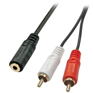 Lindy Audio Adapter 2x Cinch-Stecker - 3,5mm Klinken-Stecker 0,25m (35677)