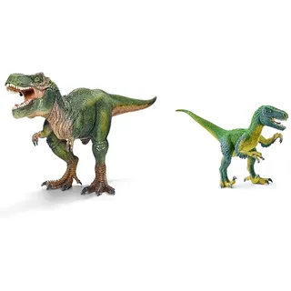 SCHLEICH 14525 Tyrannosaurus Rex, für Kinder ab 5-12 Jahren, Dinosaurs - Spielfigur & 14585 Velociraptor, für Kinder ab 5-12 Jahren, Dinosaurs - Spielfigur