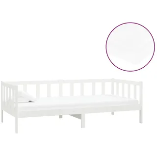 vidaXL Tagesbett mit Matratze 90x200 cm Weiß Kiefer Massivholz - Weiß