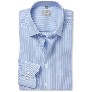 Langarmhemd MARVELIS, Herren, Gr. 42, N-Gr, blau, Web, Obermaterial: 100% Baumwolle, comfort fit normal, Manschette, Hemden Langarmhemd