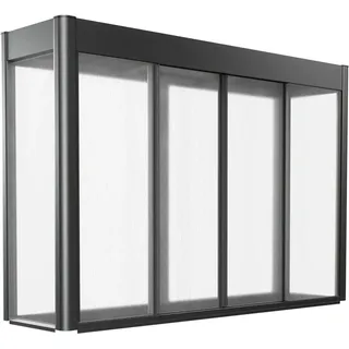 Biohort Gewächshausaufsatz Florentina für HochBeet 2m x 0,5m Dunkelgrau-Metallic