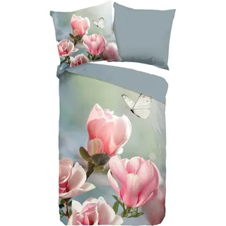 Good Morning Wendebettwäsche Floral Baumwolle Mehrfarbig 155 x 220 cm + 80 x 80 cm