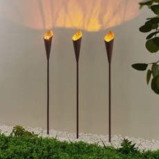 Bild Jalf LED-Solarlampe, 3er-Set, rostfarben