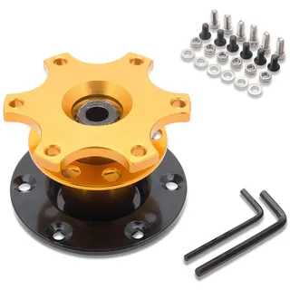 Auto Lenkrad Schnellspanner Nabe Universal Racing/Rallye/Motorsport Boss Hub Lenkrad Anpassung (Gold)