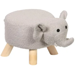 KESPER Sitzhocker Elefant-Design Polyester 47 x 25 x 25 cm Beige/Grau