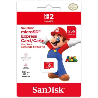 Nintendo Switch 2 Sandisk Micro Sd Express 256 GB (Mario Design)« 256 GB, - Red