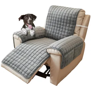 CFPLeHiYS Sesselschoner für Relaxsessel Sesselüberwurf mit Armlehne Sesselauflage Anti-Rutsch Fernsehsessel Schonbezug Armlehnenbezüge Sesselbezug für Haustieren Hund(Dunkelgrau,1 Sitz (53 * 190cm))
