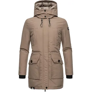 Winterjacke NAVAHOO "Winterjacke Blizzardstorm", Damen, Gr. L, grau (taupe grau), Obermaterial: 70% Baumwolle CO. 30% Nylon NY.  Obermaterial: Futter: 100% Polyester PES. 100% Polyester PES., Jacken Winterjacke