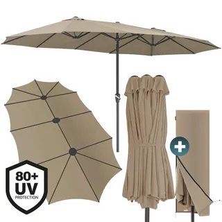 Kingsleeve Doppelsonnenschirm 460 x 270 cm Taupe