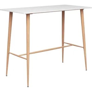 Stehtisch dkd-home-decor Weiß 120 x 60 x 105 cm mit Metallbeinen in Holz-Optik - Weiß