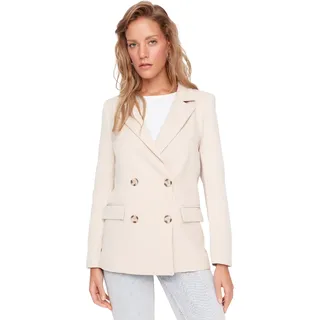 TRENDYOL Damen Headboard Trendyol Beige buttoned coat Beige , Beige, 42 EU