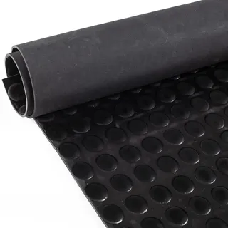 Gummimatte Noppen 3mm Schwarz - Antirutschmatte 500 x 100 cm | Robuste Antirutschmatte, zuschneidbar - Bodenschutz für Werkstatt, Garage, Keller, Anhänger, Werkbank & Fitnessraum