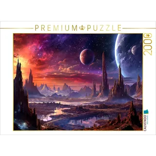 CALVENDO Puzzle Science Fiction - Reise zu fremden Planeten - Andromeda | 2000 Teile Lege-Größe 90x67cm Foto-Puzzle für glückliche Stunden
