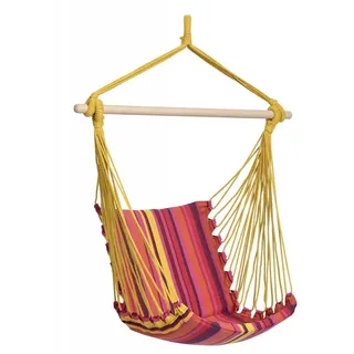 AMAZONAS Belize Hängesessel Hängestuhl gepolstert mit Querstab aus Holz 8 cm - Bunt