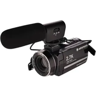 AgfaPhoto Realimove CC2700 – Digitaler Camcorder (Video 2,7 K, 24 MP, 7,6 cm (3 Zoll) Touchscreen, 18 x Zoom, Fernbedienung, 2 Akkus, Mikrofon, Lithium-Akku) Schwarz