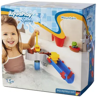 AquaPlay Sploshy Mountain Badewannenspielzeug - Wasserspielzeug für Kinder ab 1,5 Jahre - Spielzeug-Wasserbahn mit Pumpe, Stausee & Boot inkl. Saugnäpfe für Badewanne & Co.