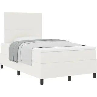 Boxspringbett Creme und Weiß 120 x 200 cm Cordstoff - Creme