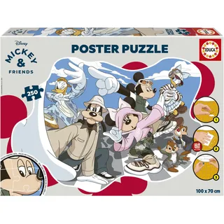 Educa - Mickey Mouse und Seine Freunde | Großes 250-Teile-Puzzle für Kinder: 100 x 70 cm | Ab 8 Jahren (20487)