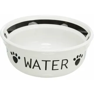 TRIXIE Napf Water, Keramik, 1,6 l/ø 20 cm, weiß/schwarz