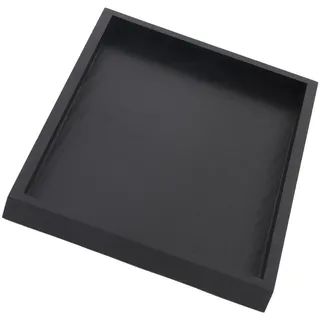 Hominas Holztablett Rechteckig, Servier Tablett Schwarz mit Rand 30x20x2cm | Badezimmer Tabletts, Deko Ablageschale, Schminktisch Tabletts Organizer für Kommode, Wohnzimmer, Schlafzimmer, Badezimmer