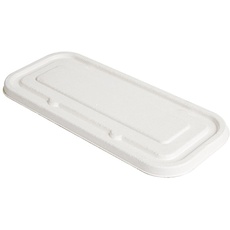 50 Stück – Deckel für Tabletts 257,51, 257,52, 257,53 'Bionic', 500 ml, 23,2 x 10,2 x 1 cm, Weiß, Bagasse