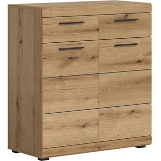 xonox.home Garderobe Scout Kommode Sideboard Schrank Highboard Anrichte in Evoke Oak Eiche Nb., ca. 90x96x37 cm