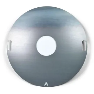 Grillrost.com Das Original Feuerplatte 80 cm 5 mm Feinkornstahl Schwarz/Silber