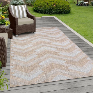 Outdoorteppich , Braun, Grau , Textil , geometrisch , rechteckig , 200x290 cm , für Fußbodenheizung geeignet, schmutzabweisend, für Hausstauballergiker geeignet, pflegeleicht , Teppiche und Böden, Teppiche, Outdoorteppiche