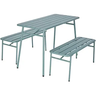 Butlers Gartenmöbel-Set (3-teilig) Lineside , Grün , Metall , Gartenmöbel, Gartengarnituren, Gartenmöbel-Sets