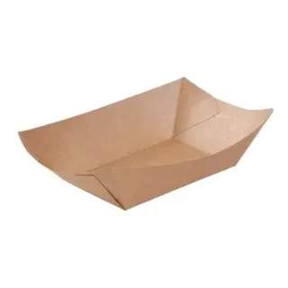 Greenbox Snackschalen, trocken & leicht fettige Speisen, braun, Umweltfreundliche Pappschalen für den Außer-Haus-Verkauf, 1 Karton = 2 Packungen à 250 Stück, Fassungsvermögen: 800 ml