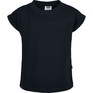 URBAN CLASSICS Girls Organic Extended Shoulder Tee T-Shirt, Black, 146/152