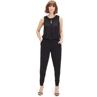 Vera Mont Damen, Jumpsuit im Glitzer-Look Patch Black/Black