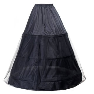 TUKA Reifrock 3 Ring verstellbar, Underskirt Unterrock, Krinoline Petticoat Gr. Large passt Gr. 42 bis Übergröße, Schwarz, TKB0005-Black-X